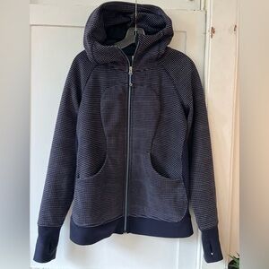 Lululemon Athletica Scuba Hoodie in Navy with Dots and Iridescent zipper